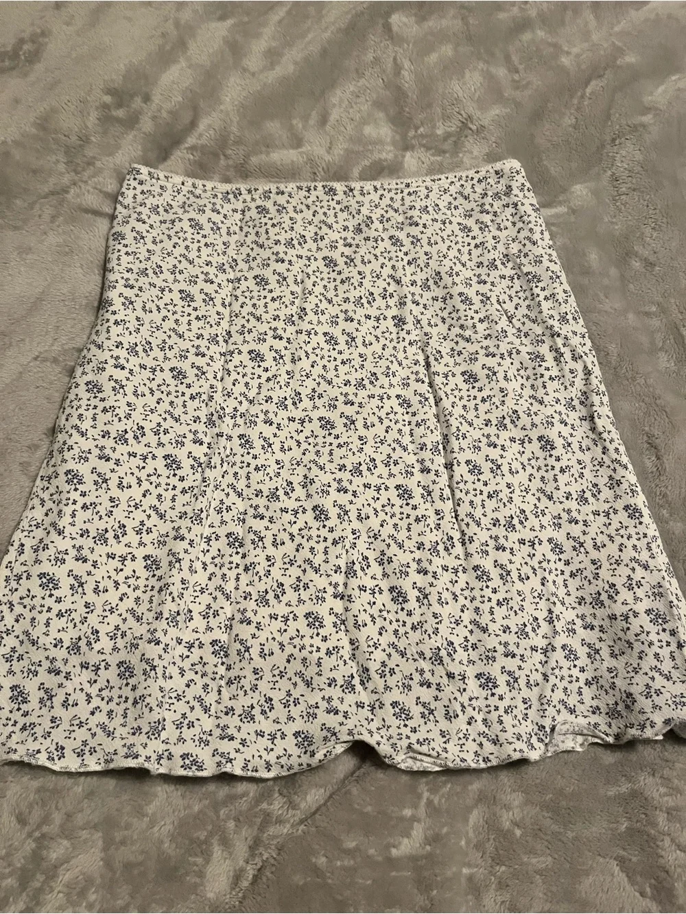 Brandy Melville Midi Skirt with Blue Floral Print